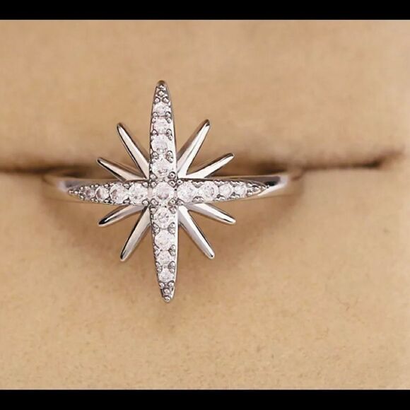 💫Silver Star CZ Diamond Ring - Picture 5 of 7